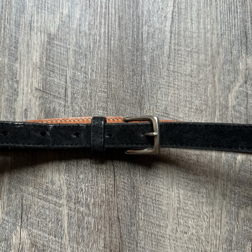 A.P.C. Black Suede Belt Italy Sz 80 32 Women's Thin Dress Made In Italy